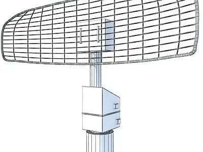 Radar 5 metal pole with mesh 3D model