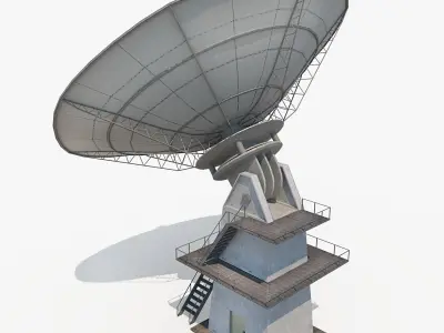 Satellite Dish - Antenna Low-poly 3D model