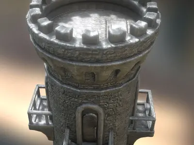 Medieval Guardtower Low-poly 3D model