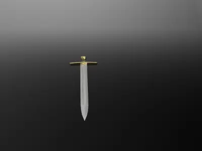 Medieval celtic sword Low-poly 3D model