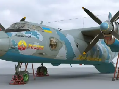 Antonov AN-26 of Ukrainian AF 3D model