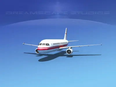 Airbus A320 LP Corporate 3 Low-poly 3D model