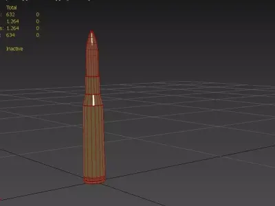 65x58mm Mauser Ammo Low-poly 3D model