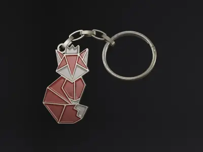 Keychain fox Low-poly 3D model