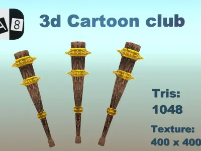 3d cartoon club Low-poly 3D model