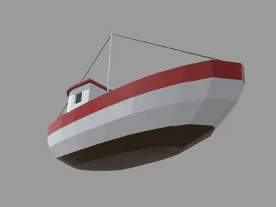 Low Poly Boat 03 Low-poly 3D model