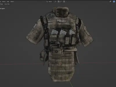 Austrian Special Forces COBRA Bulletproof Vest Military Tactical Low-poly 3D model