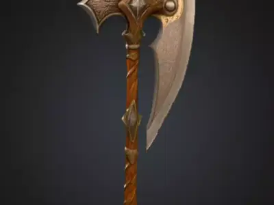 Enchanted Battle Axe Free low-poly 3D model