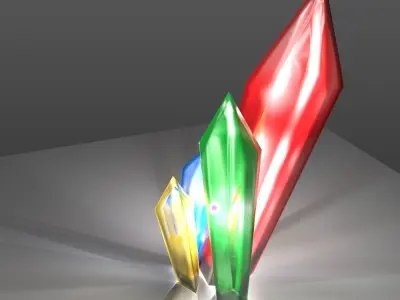 Color Crystals Free low-poly 3D model