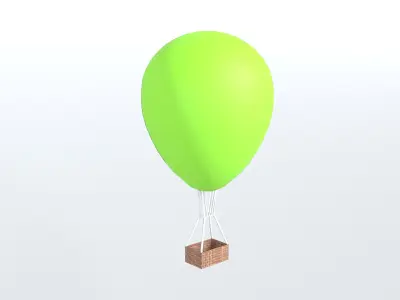 Hot Air Balloon v1 006 Low-poly 3D model