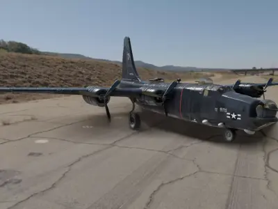 PB4Y Privateer bomber plane Low-poly 3D model