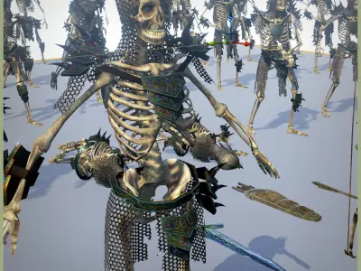 Skeleton Archer Low-poly 3D model