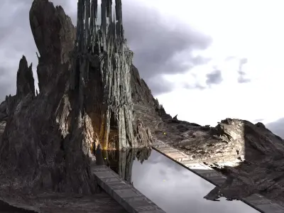 Dark Orthanc Mountain tower 4 3D model