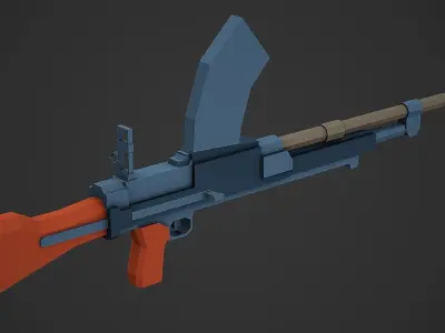 Stylized Bren LMG Low Poly Mobile Ready Low-poly 3D model