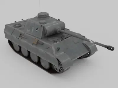 Panther Ausf D Medium Tank Low-poly 3D model
