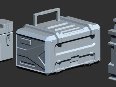 Sci-Fi Box Base Mesh Vol 2 Low-poly 3D model