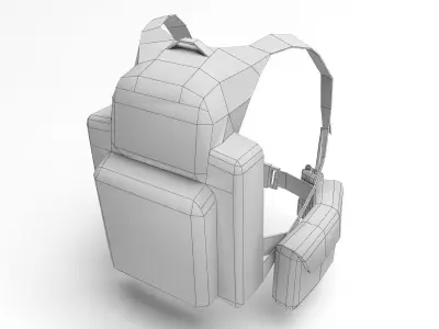 backpack multicam Low-poly 3D model