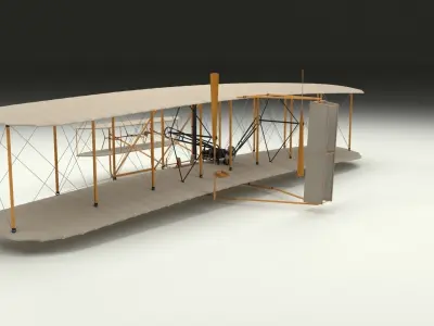 Animated Wright Flyer 3D model
