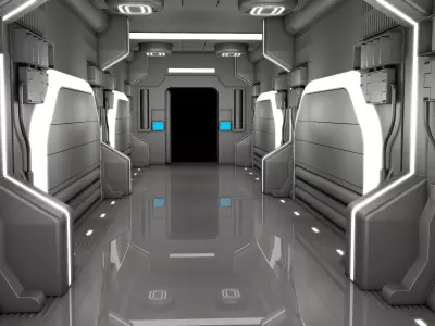 Sci Fi Corridor Laboratory 3D model buy