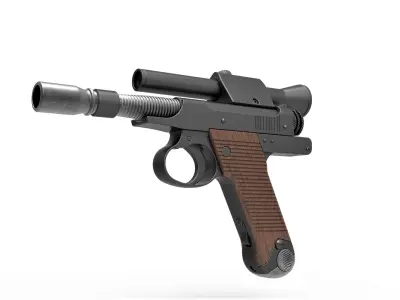 Blaster Pistol of Cara Dune from The Mandalorian 3D model