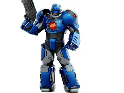 CYBER COP C-200 Rigged for Unreal Engine - Unity - MIXAMO  3D model