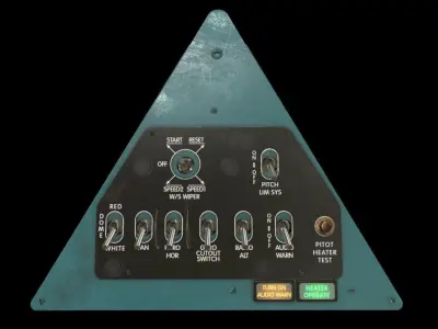 Mi-8MT Mi-17MT Left Triangular Panels Board English Low-poly 3D model