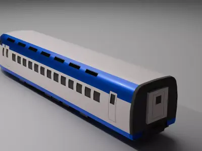 2 Low Poly Trains Game ready Vehicle FBX OBJ STL 3D Model Pack