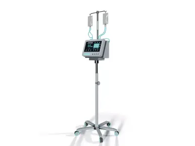 Sci-Fi Medical Infusion Pump Stand Low-poly 3D model