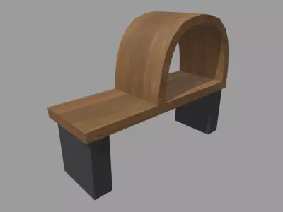 Low Poly Bench 09 Low-poly 3D model
