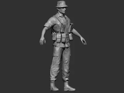 African Soldier - Realistic 3D Model 3D print model