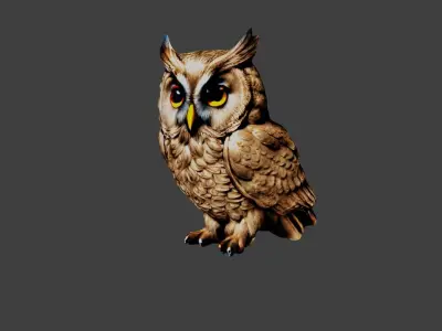 Owl Animal Low-poly 3D model