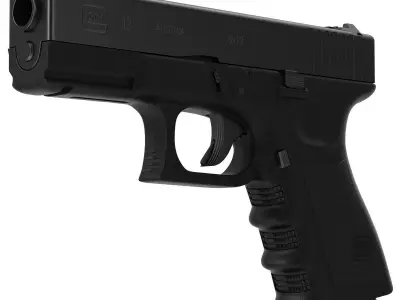 Compact Pistol Glock 19 Black 3D model