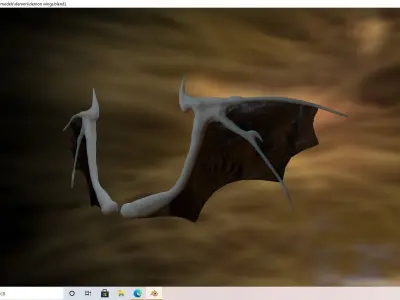 Demon bone wings Low-poly 3D model