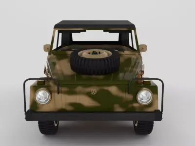 VW Type 181 Army with interior top up  3D model