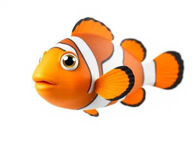 Clownfish Character D Model Pack Low-poly 3D model