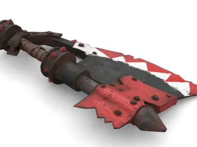 Orc Battle Axe 2 Low-poly 3D model