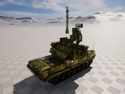 HQ-17 Air Defense System Low-poly 3D model