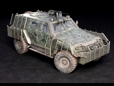 COBRA II Military Armored Vehicle - Game Ready 3D Model Low-poly 3D model