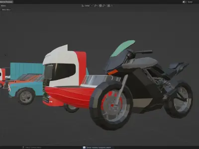 low poly vehicles asset pack Low-poly 3D model