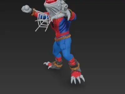 Iguana Spider Punk Rebellious Web Slinging Rockstar 3D model