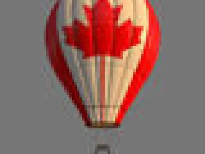 CanadaFlag-Parachute canadian flag hot air balloon 3D model