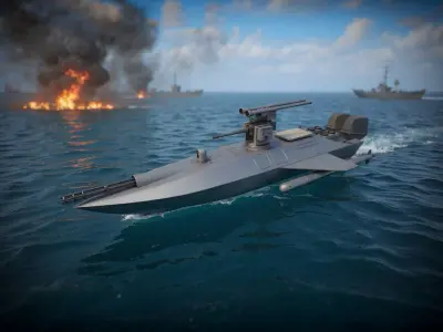 Naval combat drone Low-poly 3D model