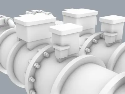 Type 53 Torpedo Tubes Low-poly 3D model