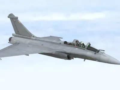 Fighter Jet Flying In Sky Plane V07 Low Poly 3D Model Low-poly 3D model