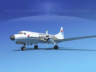 Convair CV-580 Pacific Western 3D model