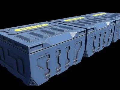 Military Container Low-Poly 3D Low-poly 3D model