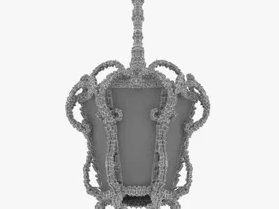 Old metal street pendant lantern 3D model