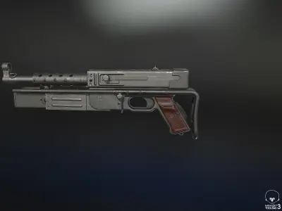 MAT-49 Submachine Gun Low-poly 3D model