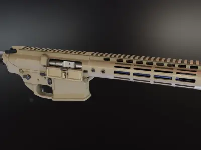 Noveske receiver with handguards Low-poly 3D model