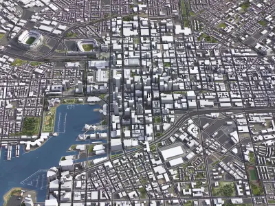 Baltimore - 3D City Model Low-poly 3D model
